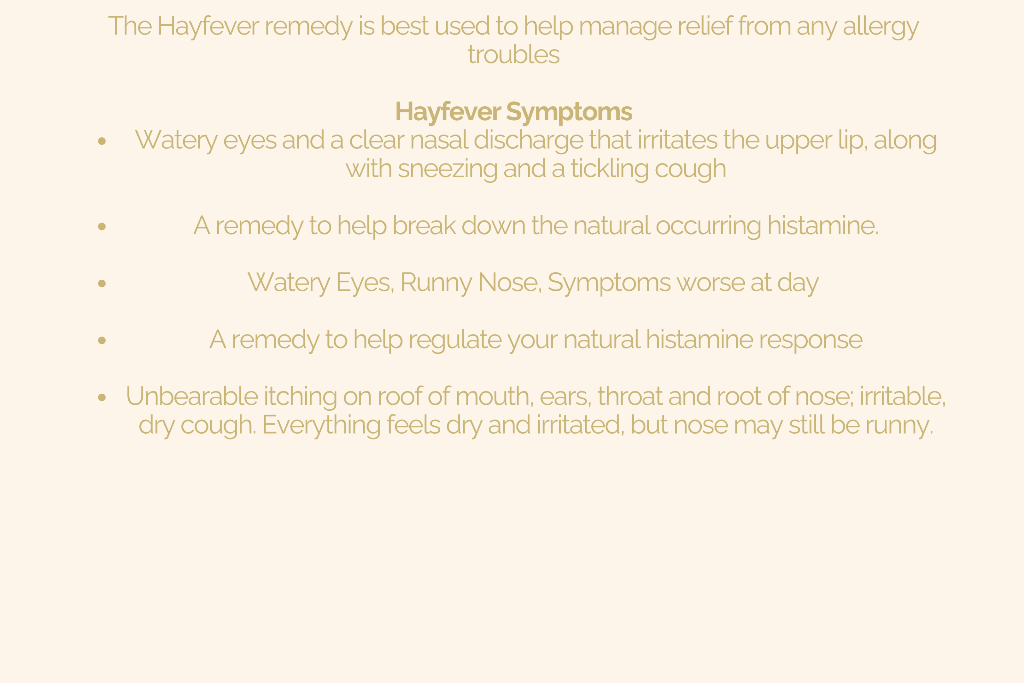 Homeopathy Hayfever Remedy